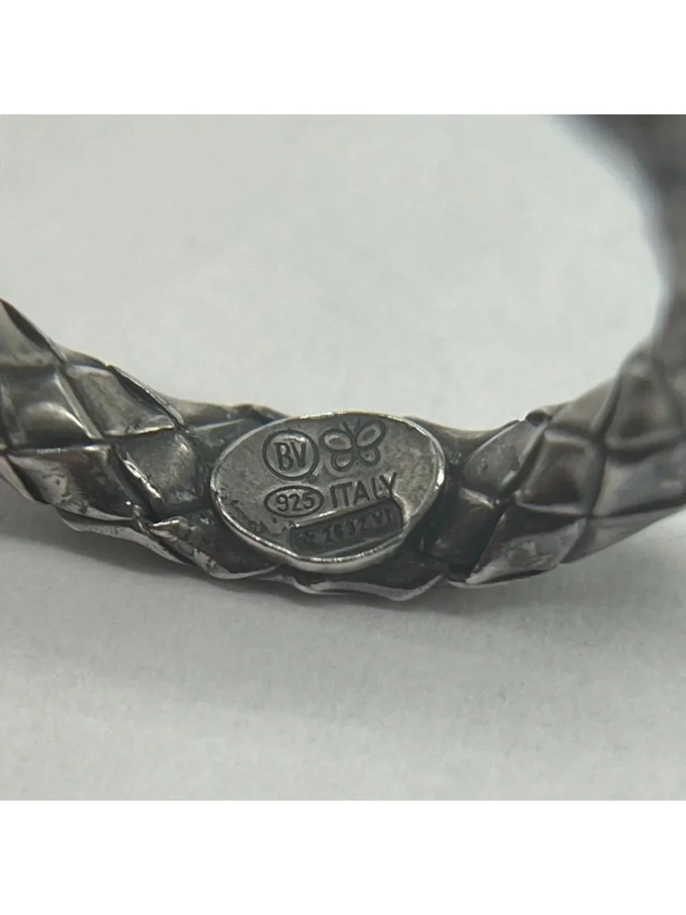 Bottega Veneta Intrecciato Ring Silver